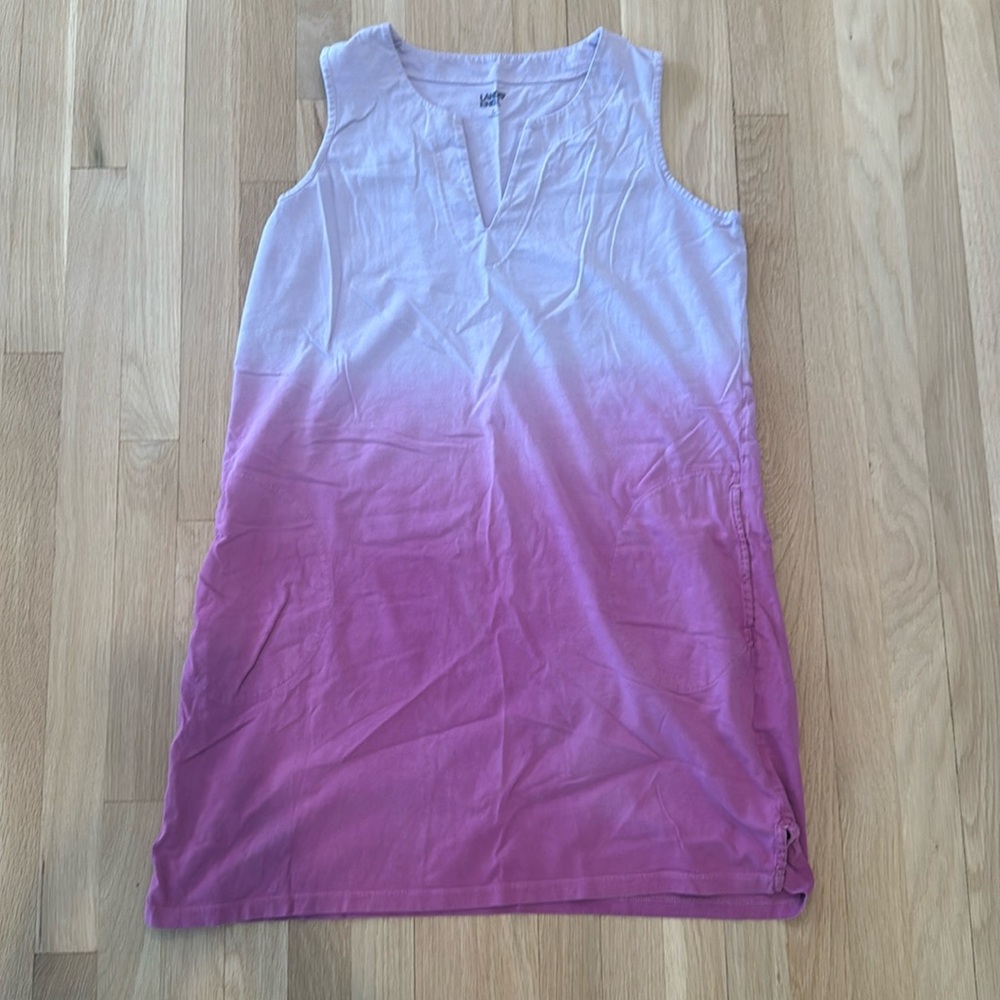 Lands End Violet Rose Ombré Sleeveless Dress Coverup L